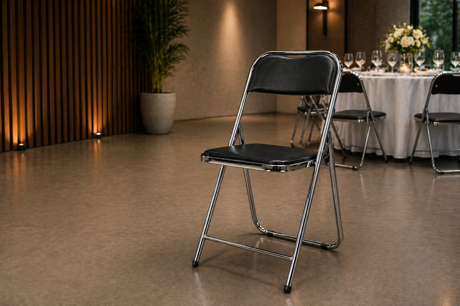 Silla Plegable Acojinada Cromada